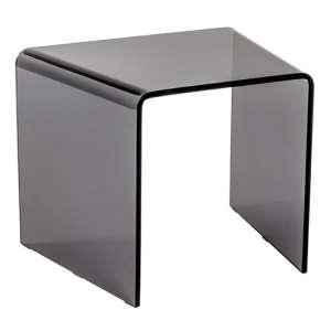 Simons Small Float Glass Side Table In Grey