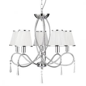 Simplicity 5 Light Ceiling Light In Chrome With Glass Drops
