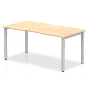 Single Large Laptop Desk In Maple With Silver Frame