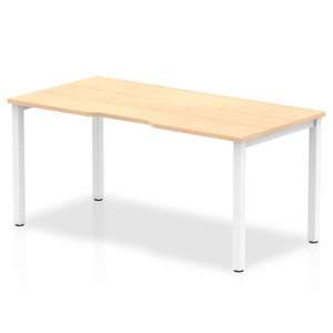 Single Large Laptop Desk In Maple With White Frame