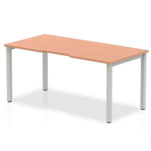 Single Medium Laptop Desk In Beech With Silver Frame