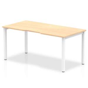 Single Medium Laptop Desk In Maple With White Frame