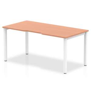 Single Small Laptop Desk In Beech With White Frame