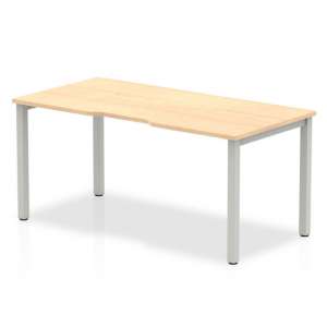 Single Small Laptop Desk In Maple With Silver Frame
