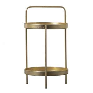 Sinner Round Metal Side Table In Gold