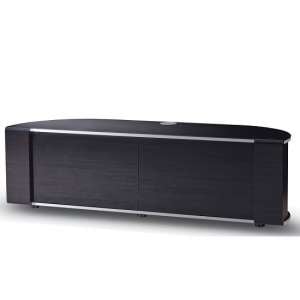 Sinter Hybrid Curved TV Stand In Gloss Black With Silver Trims