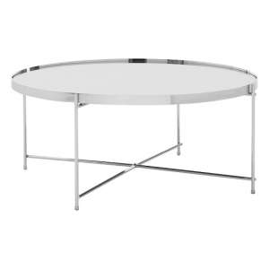 Sirius Mirrored Coffee Table Round In Silver And Metal Frame