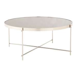 Sirius Mirrored Coffee Table In Grey And Metal Frame
