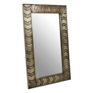 Siros Wall Bedroom Mirror In Metallic Silver Wooden Frame