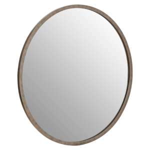 Siskin Round Wall Bedroom Mirror In Antique Silver Frame