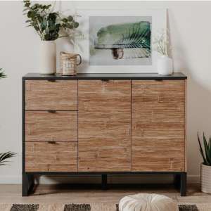 Sleford Sideboard With 2 Door 3 Drawer In Anthracite And Bamboo