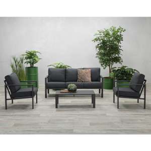 Slough Fabric Lounge Set With Coffee Table In Reflex Black