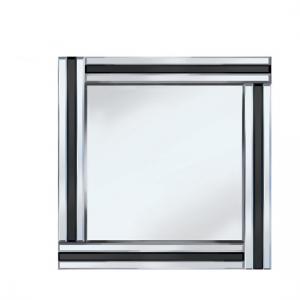 Black Stripe 60x60 Square Mirror