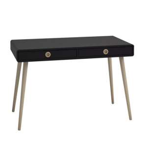 Softline Wooden Laptop Desk In Black With 2 Drawers