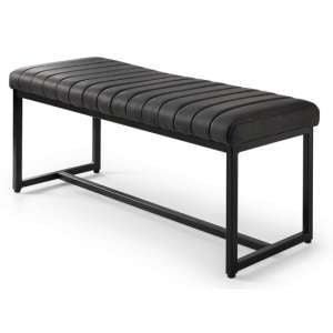 Soho Faux Leather Dining Bench In Black