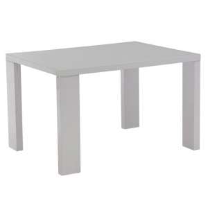 Sako Small Glass Top Dining Table In White High Gloss