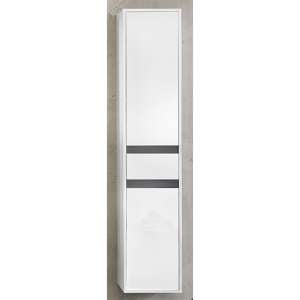 Solet Bathroom Wall Hung Tall Storage Cabinet In White Gloss