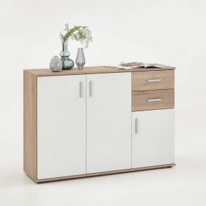 Sophia Wooden Sideboard In Canadian Oak And White