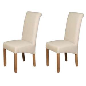 Sophie Beige Fabric Dining Chair In A Pair