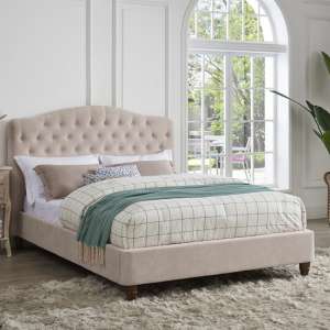 Slaley Double Fabric Bed In Pink