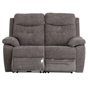 Sotra Fabric Electric Recliner 2 Seater Sofa In Graphite