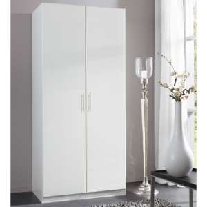 Spectral Wooden Tall Wardrobe In White With 2 Doors