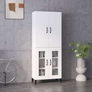Springhill High Gloss Highboard With 4 Doors In White