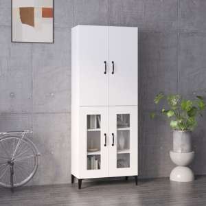 Springhill Wooden Highboard With 4 Doors In White