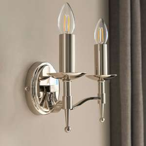Stanford Twin Wall Light In Polished Nickel