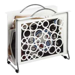 Starke Metal Magazine Rack In White And Chrome