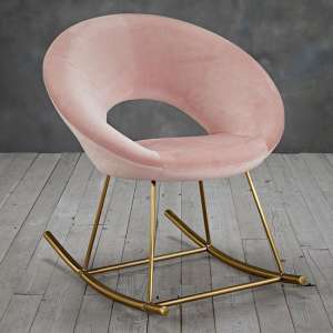 Sidlaw Rocking Chair In Vintage Pink With Golden Legs