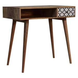 Stella Wooden Study Desk In Oak Ish With 1 Drawer