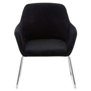 Porrima Fabric Chair in Black With Stainless Steel Legs   