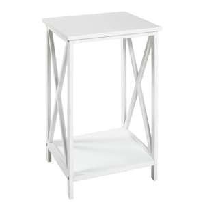Stockton Square Wooden Side Table In White
