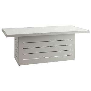 Stoke Outdoor Patterned Glass Top Top Dining Table In Grey