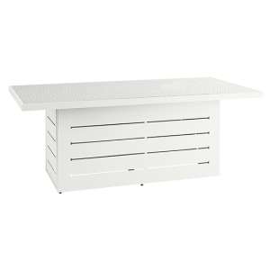 Stoke Outdoor Patterned Glass Top Top Dining Table In White