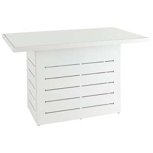Stoke Outdoor Plain Glass Top Bar Table In White
