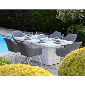 Stoke Plain Glass Top Dining Table With 6 Light Grey Chairs