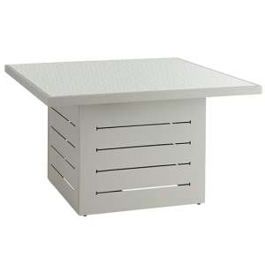 Stoke Outdoor Square Patterned Glass Top Dining Table In Grey