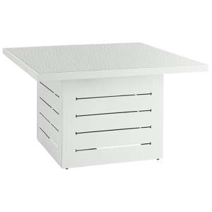 Stoke Outdoor Square Patterned Glass Top Dining Table In White