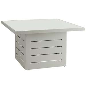 Stoke Outdoor Square Plain Glass Top Dining Table In Grey