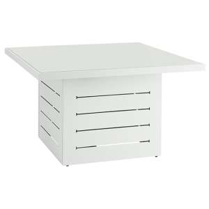 Stoke Outdoor Square Plain Glass Top Dining Table In White