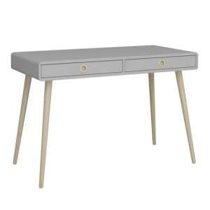Strafford Wooden Study Desk With 2 Drawers In Grey