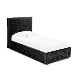 Raglan Single Storage Bed In Black Crushed Velvet