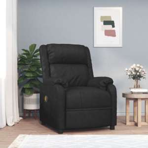 Streator Faux Leather Massage Recliner Chair In Black