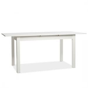 Stripe 140x180cm Wooden Extendable Dining Table In White