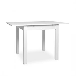 Stripe Extendaing Wooden Dining Table In White