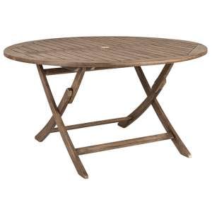 Strox Outdoor 1400mm Folding Wooden Dining Table In Chestnut