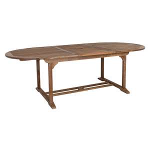 Strox Outdoor Extending Wooden Dining Table In Chestnut