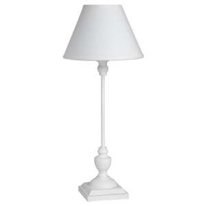 Stymie Wooden Slim Table Lamp With White Shade